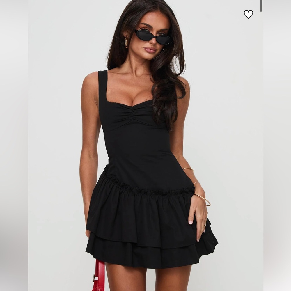 Princess Polly Shantelle Black Romper Dress Size 0 XS